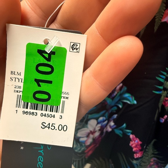 Aqua Green Tropical Floral Swimsuit - Picture 4 of 4